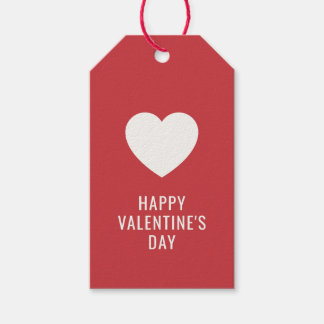 CUSTOM Elegant Happy Valentine's Day White Heart Geschenkanhänger