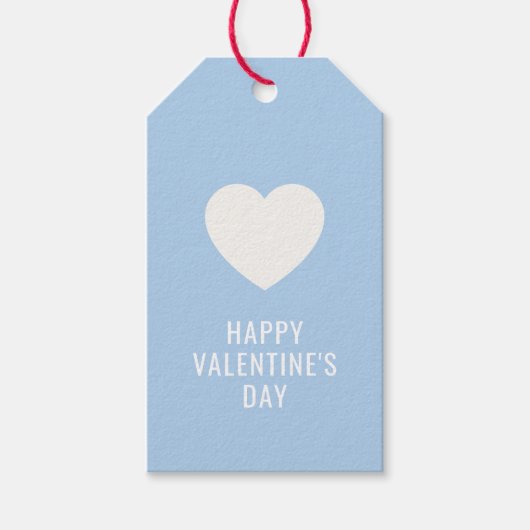 CUSTOM Elegant Happy Valentine's Day White Heart Geschenkanhänger (Vorderseite)