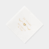 Custom Elegant Heart 20. Hochzeitstag Servietten Mit Folie (Rechts)