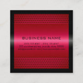 Custom Elegant Hot Pink Stainless Metal Quadratische Visitenkarte (Rückseite)