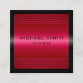 Custom Elegant Hot Pink Stainless Metal Quadratische Visitenkarte (Vorderseite)