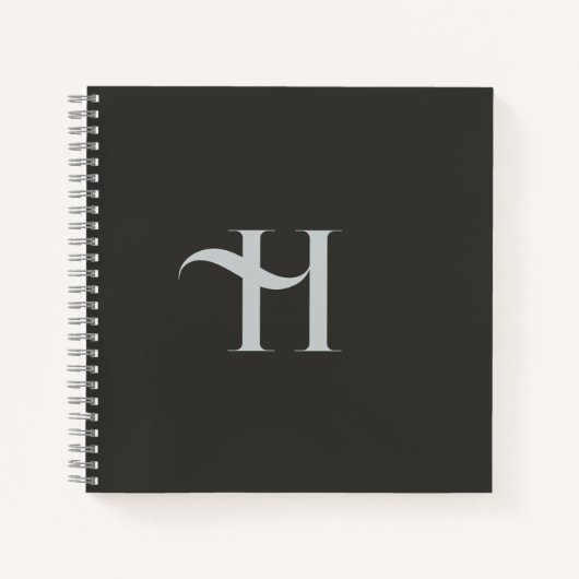 Custom Elegant Initial Name Olive Green Typografy Notizblock (Vorderseite)