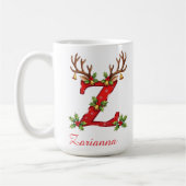 Custom elegant initial Z merry Christmas  Kaffeetasse (Links)
