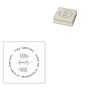 Custom Elegant Leaves Custom Family Return Address Gummistempel (Stempel)