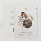 Custom Elegant Luxurious Wedding Save The Date Einladung (Vorne/Hinten)