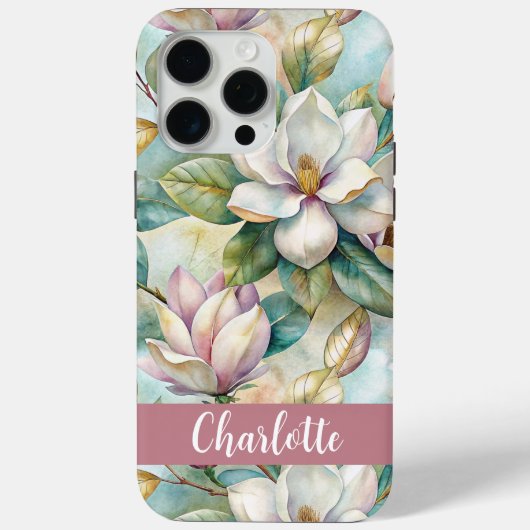 Custom Elegant Magnolias Case-Mate iPhone Hülle (Rückseite)