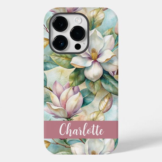 Custom Elegant Magnolias Case-Mate iPhone Hülle (Rückseite)