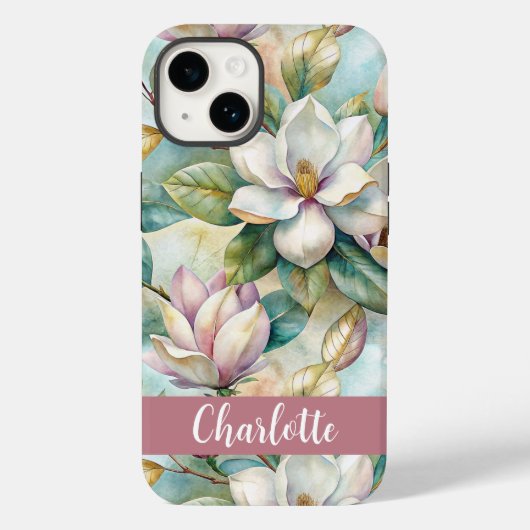 Custom Elegant Magnolias Case-Mate iPhone Hülle (Rückseite)