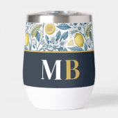 Custom Elegant Mediterranean Lemon Botanical Navy (Vorderseite)