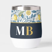 Custom Elegant Mediterranean Lemon Botanical Navy (Rückseite)