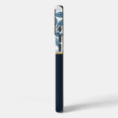 Custom Elegant Mediterranean Lemon Botanical Navy Case-Mate iPhone Hülle (Rückseite / Links)