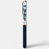 Custom Elegant Mediterranean Lemon Botanical Navy Case-Mate iPhone Hülle (Rückseite / Links)
