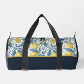 Custom Elegant Mediterranean Lemon Botanical Navy Duffle Bag (Rückseite)