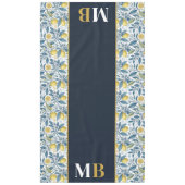 Custom Elegant Mediterranean Lemon Botanical Navy Tischdecke (Vorderseite)
