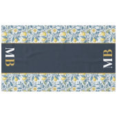 Custom Elegant Mediterranean Lemon Botanical Navy Tischdecke (Vorderseite (Horizontal))