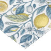 Custom Elegant Mediterranean Lemon Botanical Navy Tischdecke (Schrägansicht)