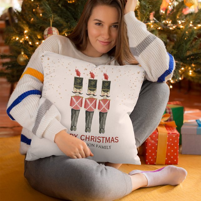 Custom Elegant Merry Christmas Nutcracker Kissen (Von Creator hochgeladen)