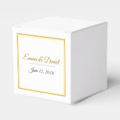 Custom Elegant Minimalist Wedding Names & Date  Geschenkschachtel (Vorderseite)