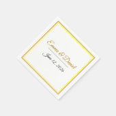 Custom Elegant Minimalist Wedding Names & Date  Serviette (Ecke)