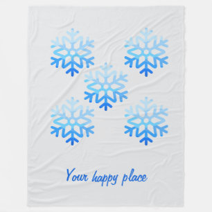 Custom Elegant Minimalistisch Geometric Snowflake  Fleecedecke