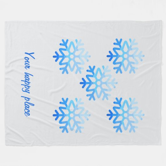 Custom Elegant Minimalistisch Geometric Snowflake  Fleecedecke (Vorderseite (Horizontal))