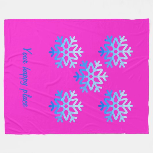 Custom Elegant Minimalistisch Geometric Snowflake Fleecedecke (Vorderseite (Horizontal))