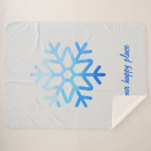 Custom Elegant Minimalistisch Geometric Snowflake Sherpadecke (Vorderseite (Horizontal))