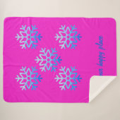 Custom Elegant Minimalistisch Geometric Snowflake Sherpadecke (Vorderseite (Horizontal))