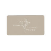 Custom Elegant Minimalistisch Taupe Wedding RSVP L Adressaufkleber (Vorne)