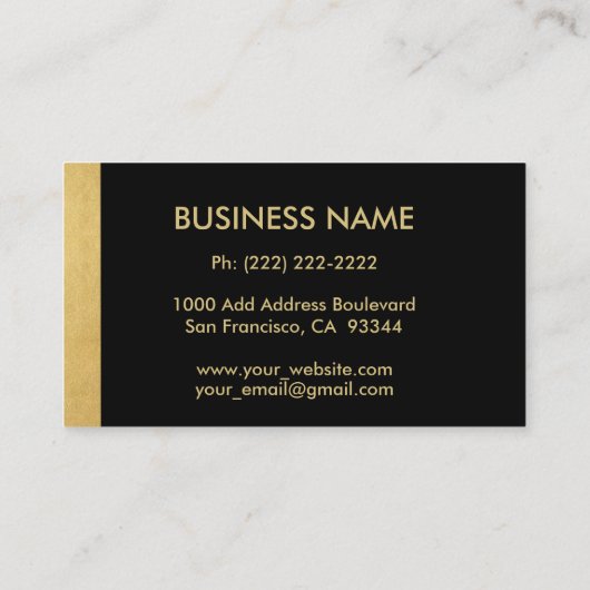 Custom Elegant Mit Monogramm Gold Black Initial 'B Visitenkarte (Rückseite)