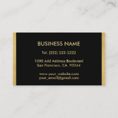 Custom Elegant Mit Monogramm Gold Black Initial Visitenkarte (Rückseite)