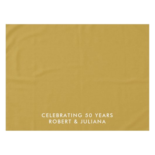 Custom Elegant Modern Gold 50th Anniversary Party Tischdecke (Vorderseite (Horizontal))