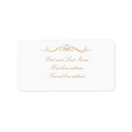 Custom Elegant Modern Gold & White Address Adressaufkleber (Vorne)