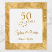 Custom Elegant Modern Golden 50 Jahre Jubiläum Weinetikett (Einzelnes Label)