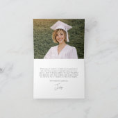 Custom Elegant Modern Photo Graduation Dankeskarte (Innenseite)