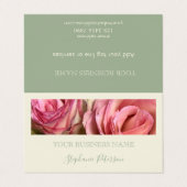 Custom Elegant Modern Sage Green Photo Template  Visitenkarten (Außenseite Aufgefaltet)