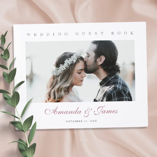 Custom Elegant Modern Wedding Photo Guest Book Gästebuch