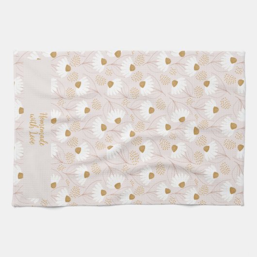 Custom Elegant Moderne Blumen Geschirrtuch (Horizontal)