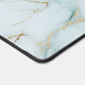 Custom Elegant Monogram Aqua Marmor Schreibtischunterlage (Ecke)