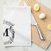 Custom Elegant Monogram Crest Geschirrtuch (Viertel Falte)