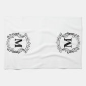 Custom Elegant Monogram Crest Geschirrtuch (Horizontal)