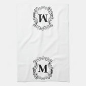 Custom Elegant Monogram Crest Geschirrtuch (Vertikal)