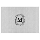 Custom Elegant Monogram Crest Schneidebrett (Vorderseite)