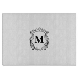 Custom Elegant Monogram Crest Schneidebrett