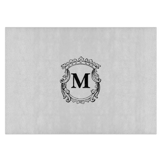 Custom Elegant Monogram Crest Schneidebrett (Vorderseite)