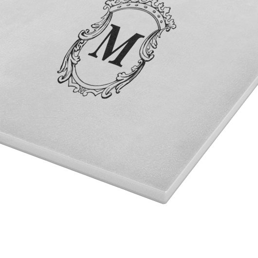 Custom Elegant Monogram Crest Schneidebrett (Ecke)