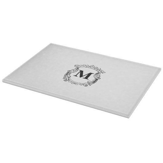 Custom Elegant Monogram Crest Schneidebrett (Ecke)