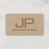 Custom Elegant Monogram Luxe Premium Kraft Paper Visitenkarte (Vorderseite)