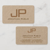 Custom Elegant Monogram Luxe Premium Kraft Paper Visitenkarte (Vorne/Hinten)