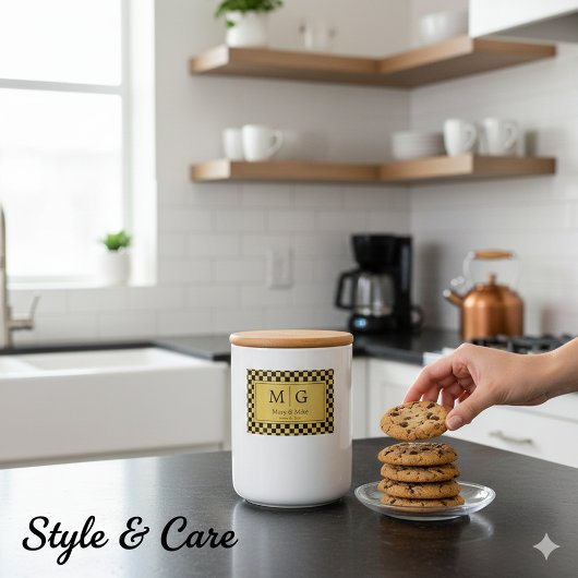 Custom Elegant Monogram Name Party Favor Lebensmitteletikett